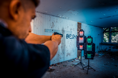 Responsive Laser Targets 3 pack + Tripods + Case  [LA-CQB-3]