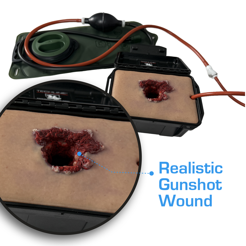 Realistic gunshot wound packing simulator